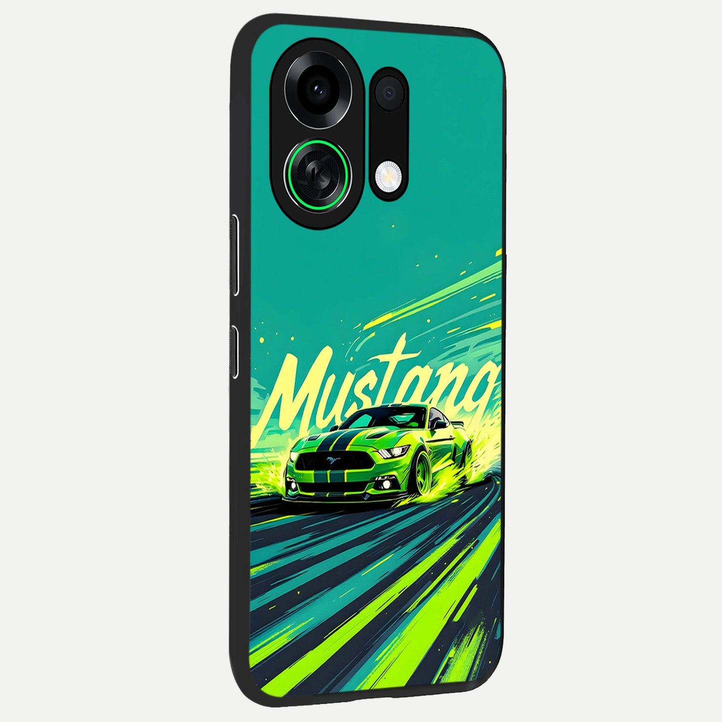 Mustang Bang back cover For Oppo K13 Turbo slim fit glass case with vibrant aesthetic design