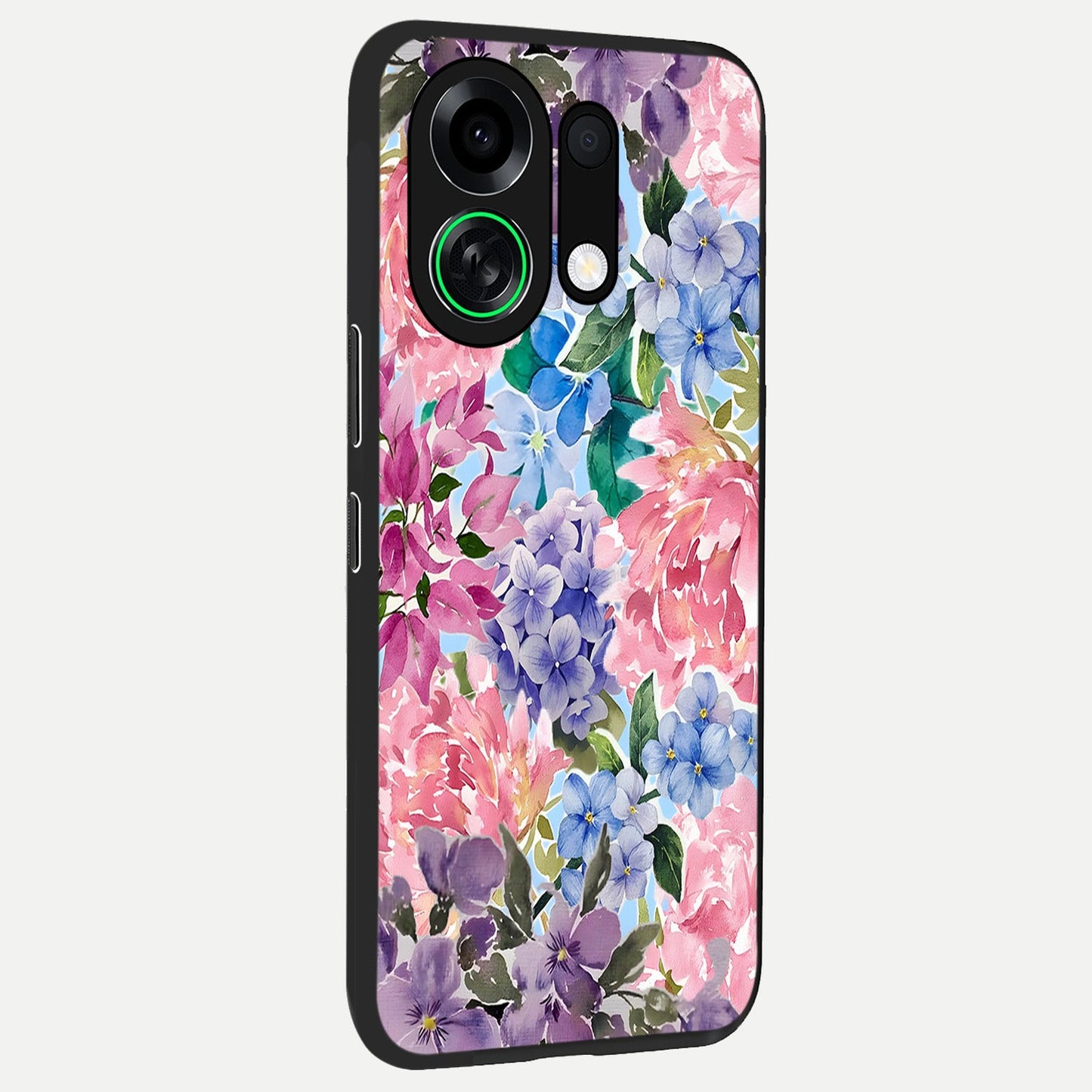 Pastel Floral Mix back cover For Oppo K13 Turbo slim fit glass case with vibrant aesthetic design