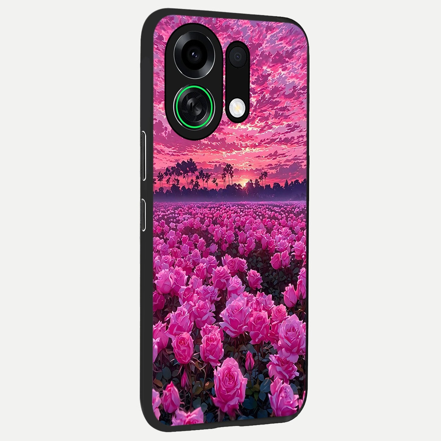 Rose Sunset Valley back cover For Oppo K13 Turbo slim fit glass case with vibrant aesthetic design