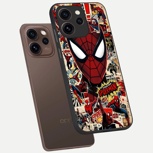 Aesthetic Wonder Spider phone case For Oppo Reno 15 Pro showing premium glass back cover with detailed artwork