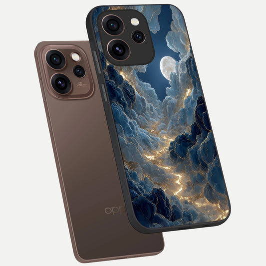 Celestial Cloud Road phone case For Oppo Reno 15 Pro showing premium glass back cover with detailed artwork