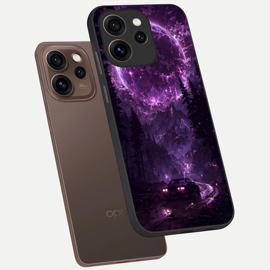 Eternal Cosmic Drive phone case For Oppo Reno 15 Pro showing premium glass back cover with detailed artwork