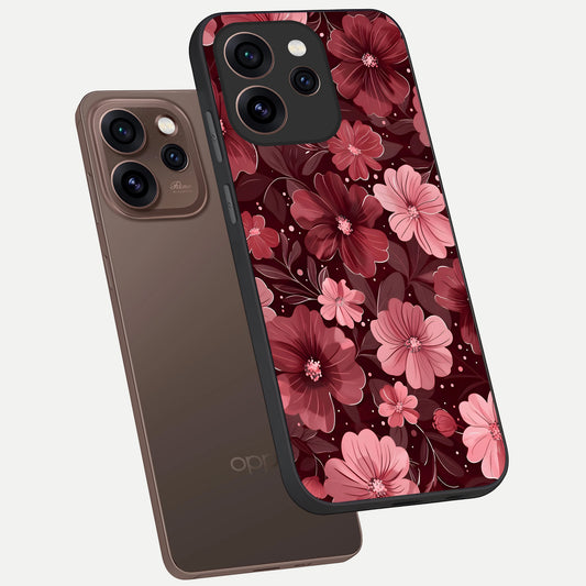 Flower Blush Bloom phone case For Oppo Reno 15 Pro showing premium glass back cover with detailed artwork