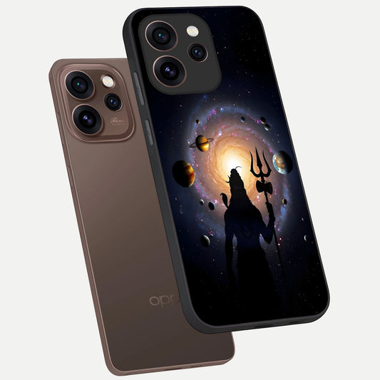 Galactic Shiva Vision phone case For Oppo Reno 15 Pro showing premium glass back cover with detailed artwork