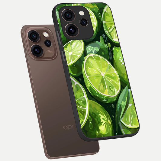 Green Kawasaki phone case For Oppo Reno 15 Pro showing premium glass back cover with detailed artwork
