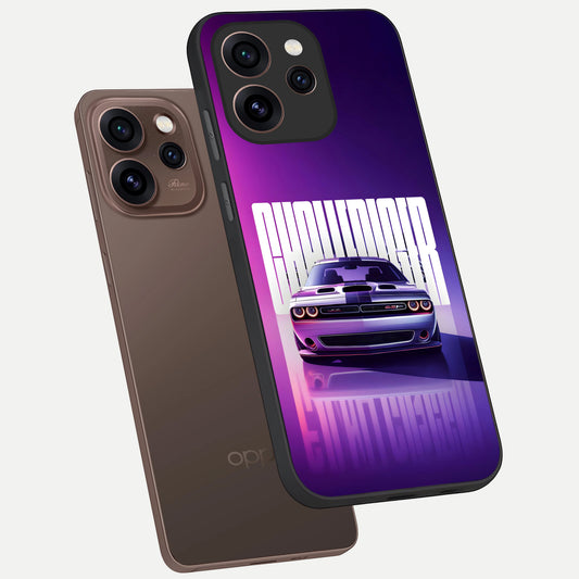 Midnight Muscle Ride phone case For Oppo Reno 15 Pro showing premium glass back cover with detailed artwork
