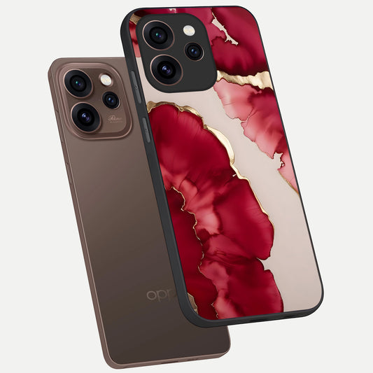 Pink And White Marble phone case For Oppo Reno 15 Pro showing premium glass back cover with detailed artwork