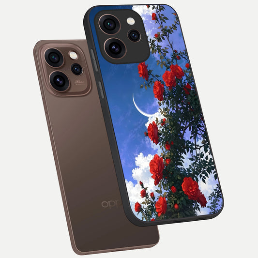Rose Drift Flowers phone case For Oppo Reno 15 Pro showing premium glass back cover with detailed artwork