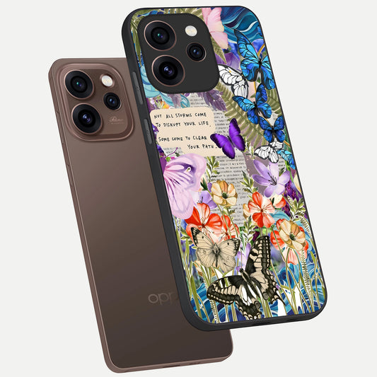 Storm Path Bloom phone case For Oppo Reno 15 Pro showing premium glass back cover with detailed artwork