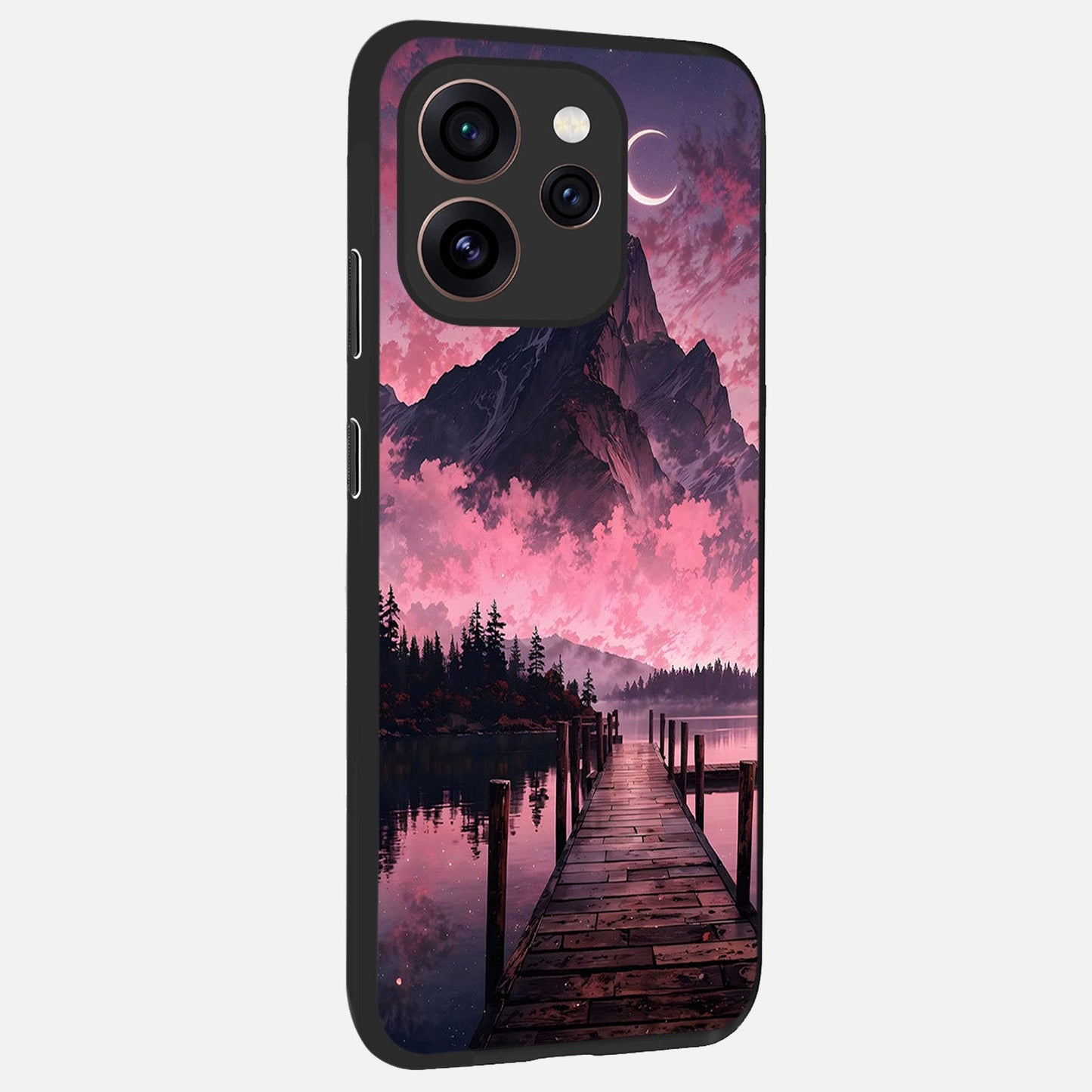 Beautiful Mountain View back cover For Oppo Reno 15 Pro slim fit glass case with vibrant aesthetic design