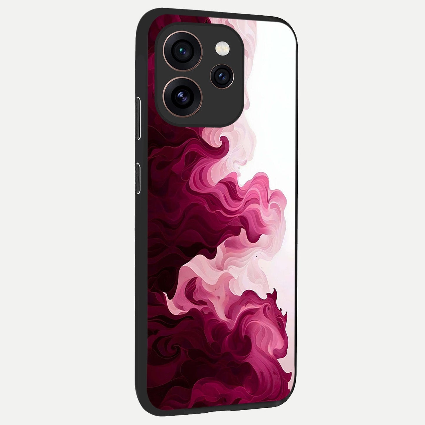 Crimson Wave Flow back cover For Oppo Reno 15 Pro slim fit glass case with vibrant aesthetic design