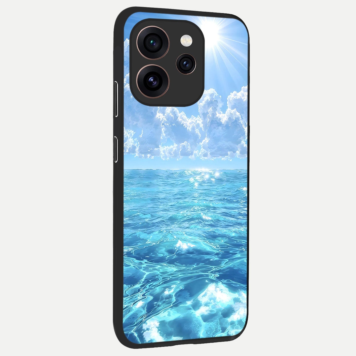 Endless Ocean Horizon back cover For Oppo Reno 15 Pro slim fit glass case with vibrant aesthetic design