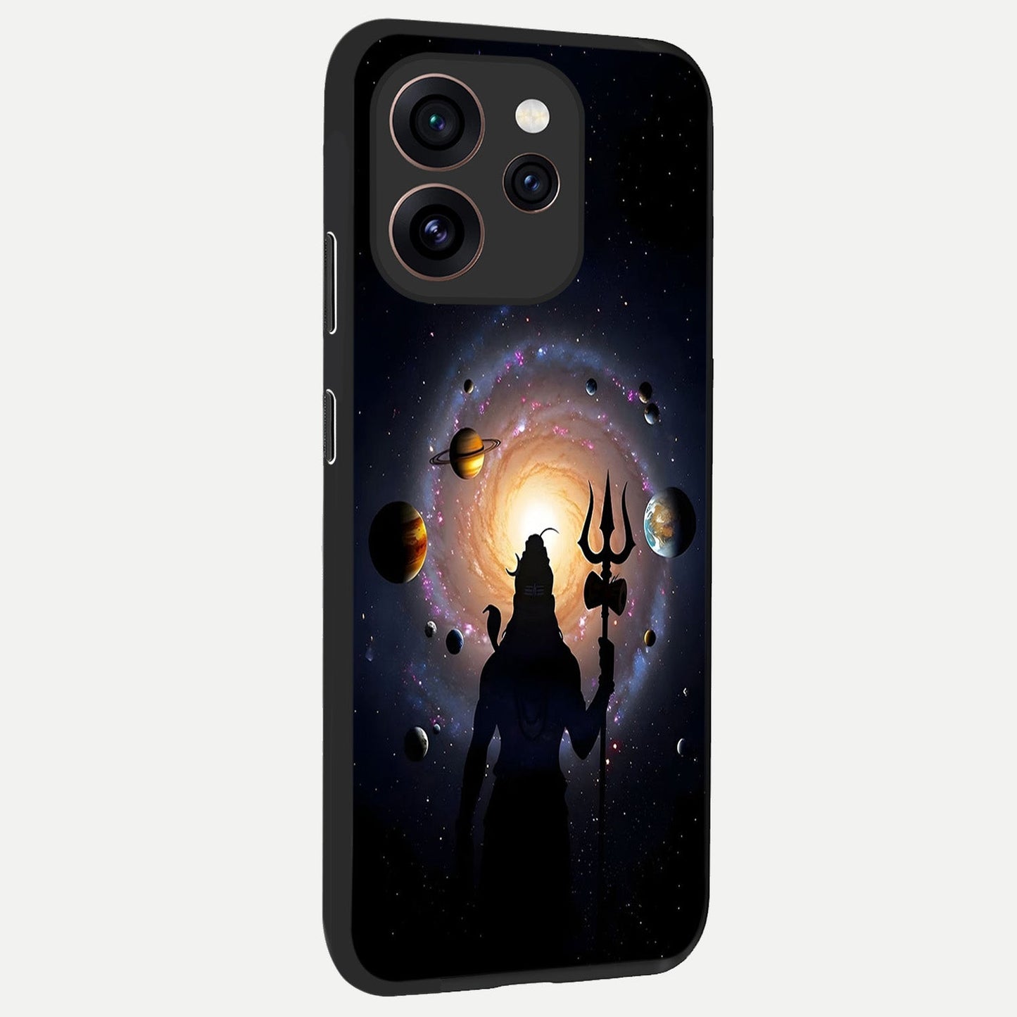 Galactic Shiva Vision back cover For Oppo Reno 15 Pro slim fit glass case with vibrant aesthetic design