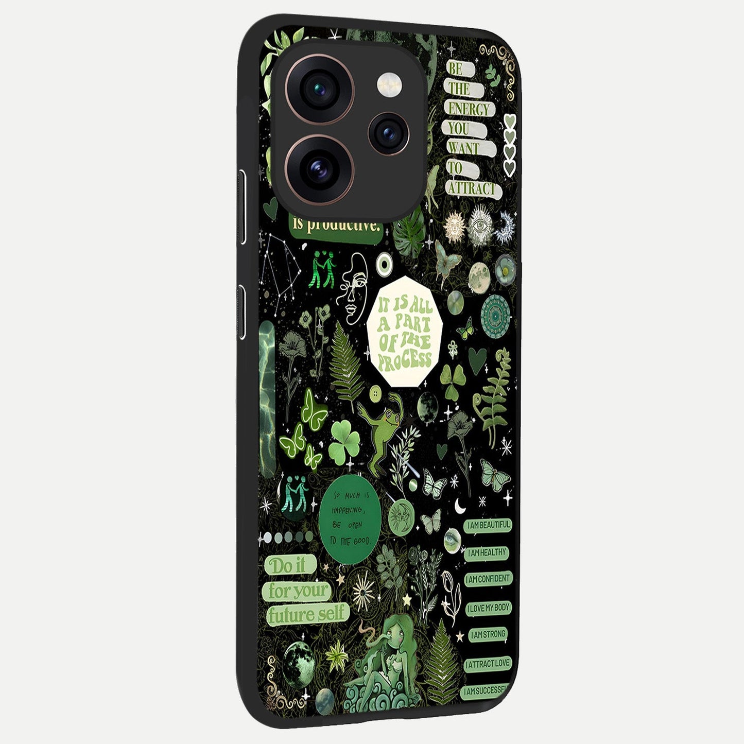 Green Mandala Pattern back cover For Oppo Reno 15 Pro slim fit glass case with vibrant aesthetic design