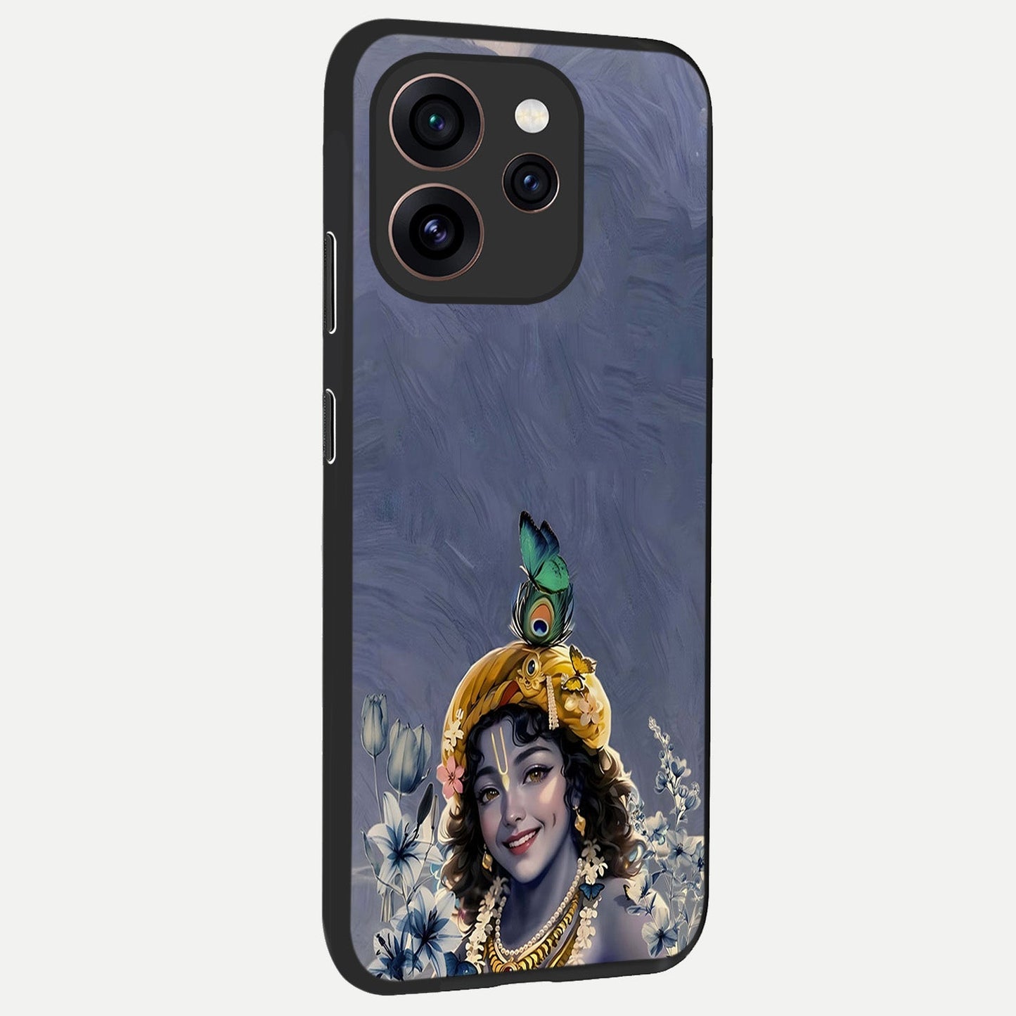 Lord Krishna back cover For Oppo Reno 15 Pro slim fit glass case with vibrant aesthetic design