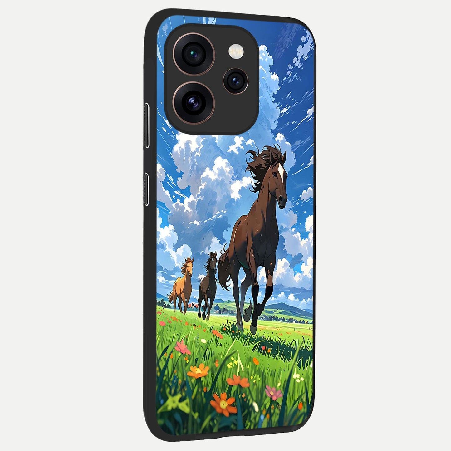 Majestic Horses Galloping back cover For Oppo Reno 15 Pro slim fit glass case with vibrant aesthetic design