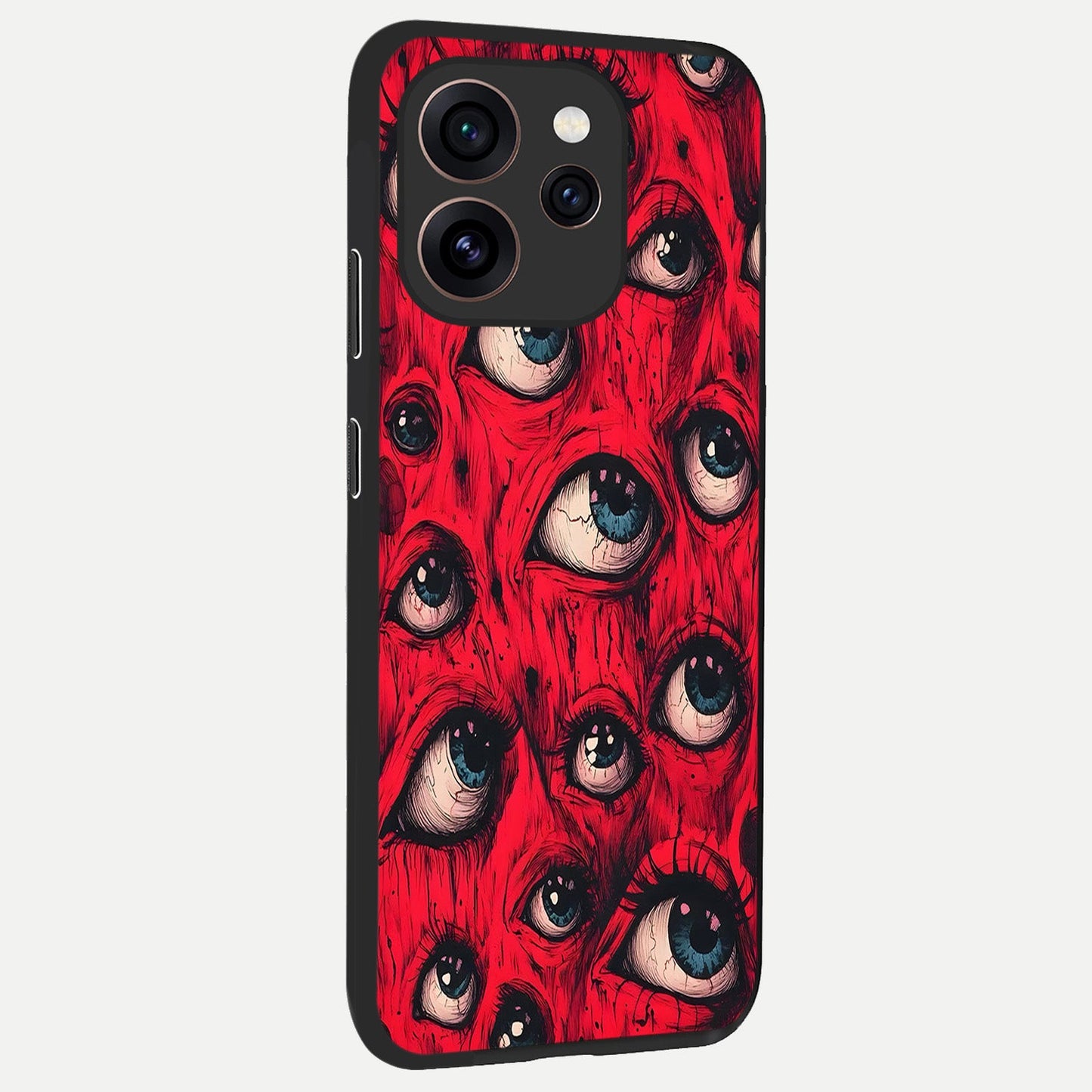 Red Eyes Pattern back cover For Oppo Reno 15 Pro slim fit glass case with vibrant aesthetic design