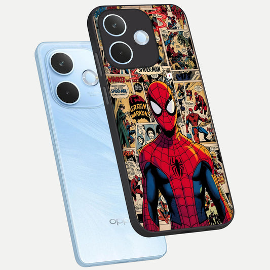 Aesthetic Spider phone case For Oppo Reno 15 Pro mini showing premium glass back cover with detailed artwork