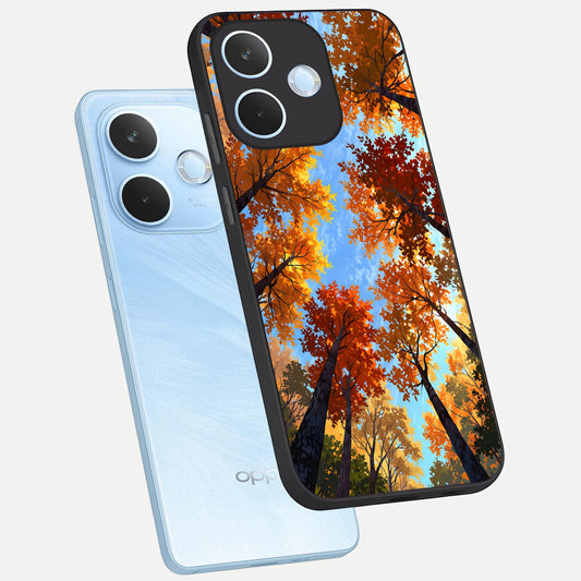 Autumn Sky Rise phone case For Oppo Reno 15 Pro mini showing premium glass back cover with detailed artwork
