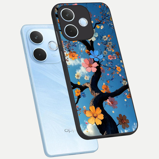 Blossom Dream Sky phone case For Oppo Reno 15 Pro mini showing premium glass back cover with detailed artwork