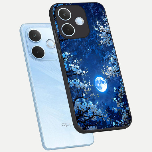 Blossom Moonlight Sky phone case For Oppo Reno 15 Pro mini showing premium glass back cover with detailed artwork