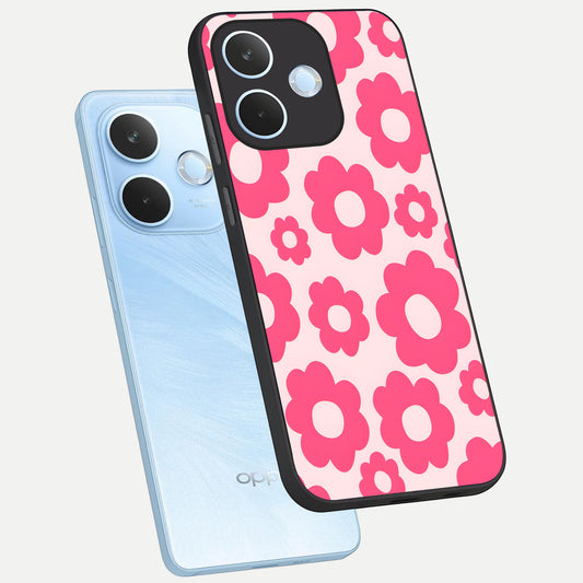 Blush Flower Pop phone case For Oppo Reno 15 Pro mini showing premium glass back cover with detailed artwork