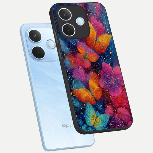 Butterfly Dream Mist phone case For Oppo Reno 15 Pro mini showing premium glass back cover with detailed artwork