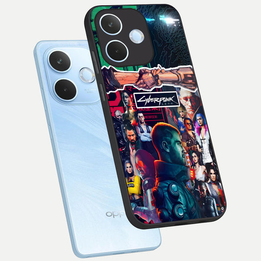 CYBERPUNK Legacy phone case For Oppo Reno 15 Pro mini showing premium glass back cover with detailed artwork