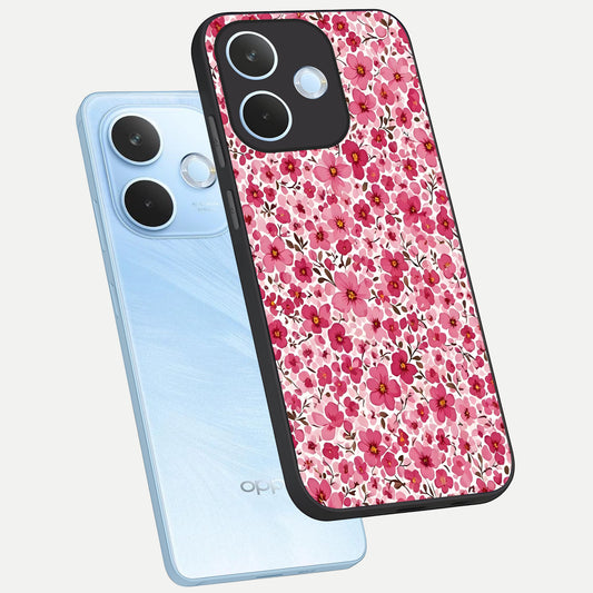 Cherry Blossom Charm phone case For Oppo Reno 15 Pro mini showing premium glass back cover with detailed artwork