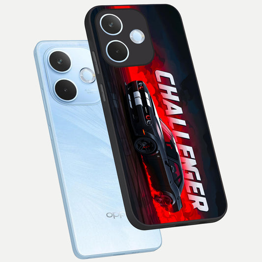 Crimson Challenger Fury phone case For Oppo Reno 15 Pro mini showing premium glass back cover with detailed artwork