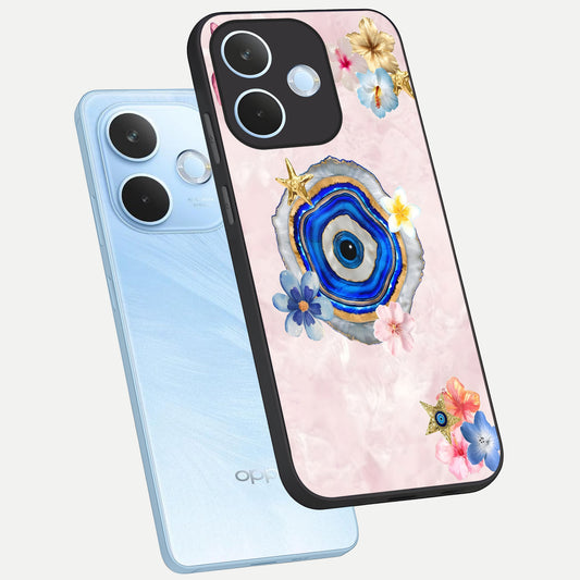 Divine Aura Bloom phone case For Oppo Reno 15 Pro mini showing premium glass back cover with detailed artwork