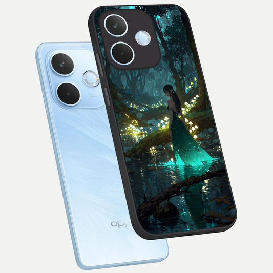 Enchanted Forest Glow phone case For Oppo Reno 15 Pro mini showing premium glass back cover with detailed artwork