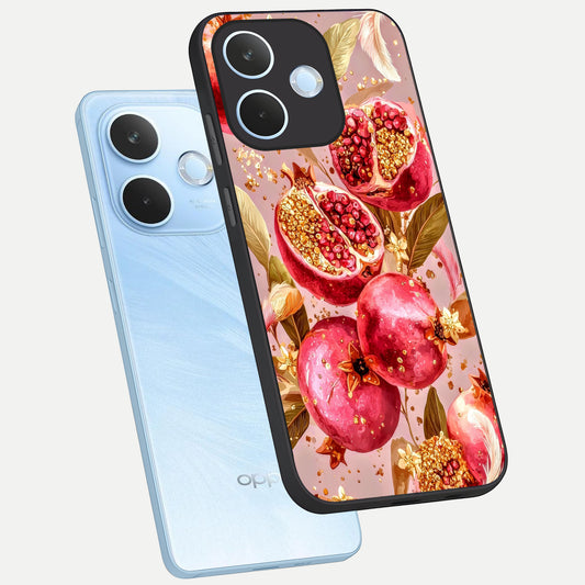 Golden Bloom Glow phone case For Oppo Reno 15 Pro mini showing premium glass back cover with detailed artwork
