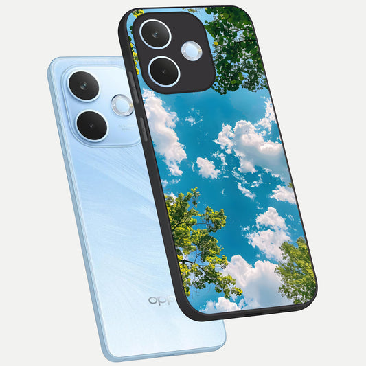 Green Moon Energy phone case For Oppo Reno 15 Pro mini showing premium glass back cover with detailed artwork