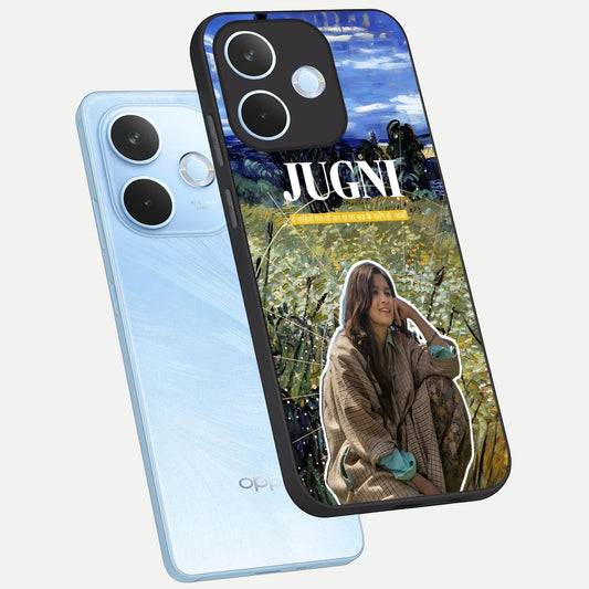 Jugni Soul Vibes phone case For Oppo Reno 15 Pro mini showing premium glass back cover with detailed artwork