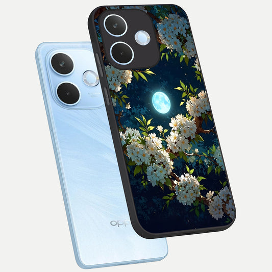 Moonlit Blossom Dream phone case For Oppo Reno 15 Pro mini showing premium glass back cover with detailed artwork