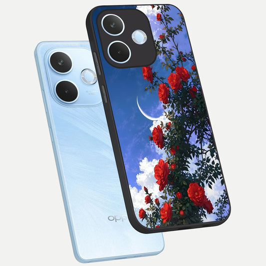 Rose Drift Flowers phone case For Oppo Reno 15 Pro mini showing premium glass back cover with detailed artwork