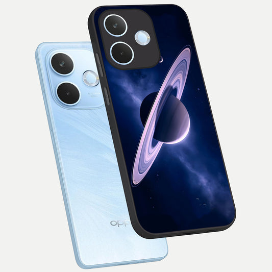 Saturn Ring Mystique phone case For Oppo Reno 15 Pro mini showing premium glass back cover with detailed artwork