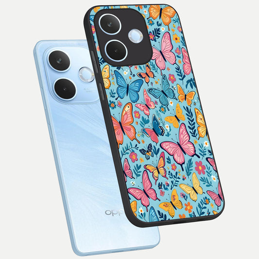 Spring Wing Garden phone case For Oppo Reno 15 Pro mini showing premium glass back cover with detailed artwork