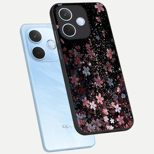 Starlit Flower Dreams phone case For Oppo Reno 15 Pro mini showing premium glass back cover with detailed artwork
