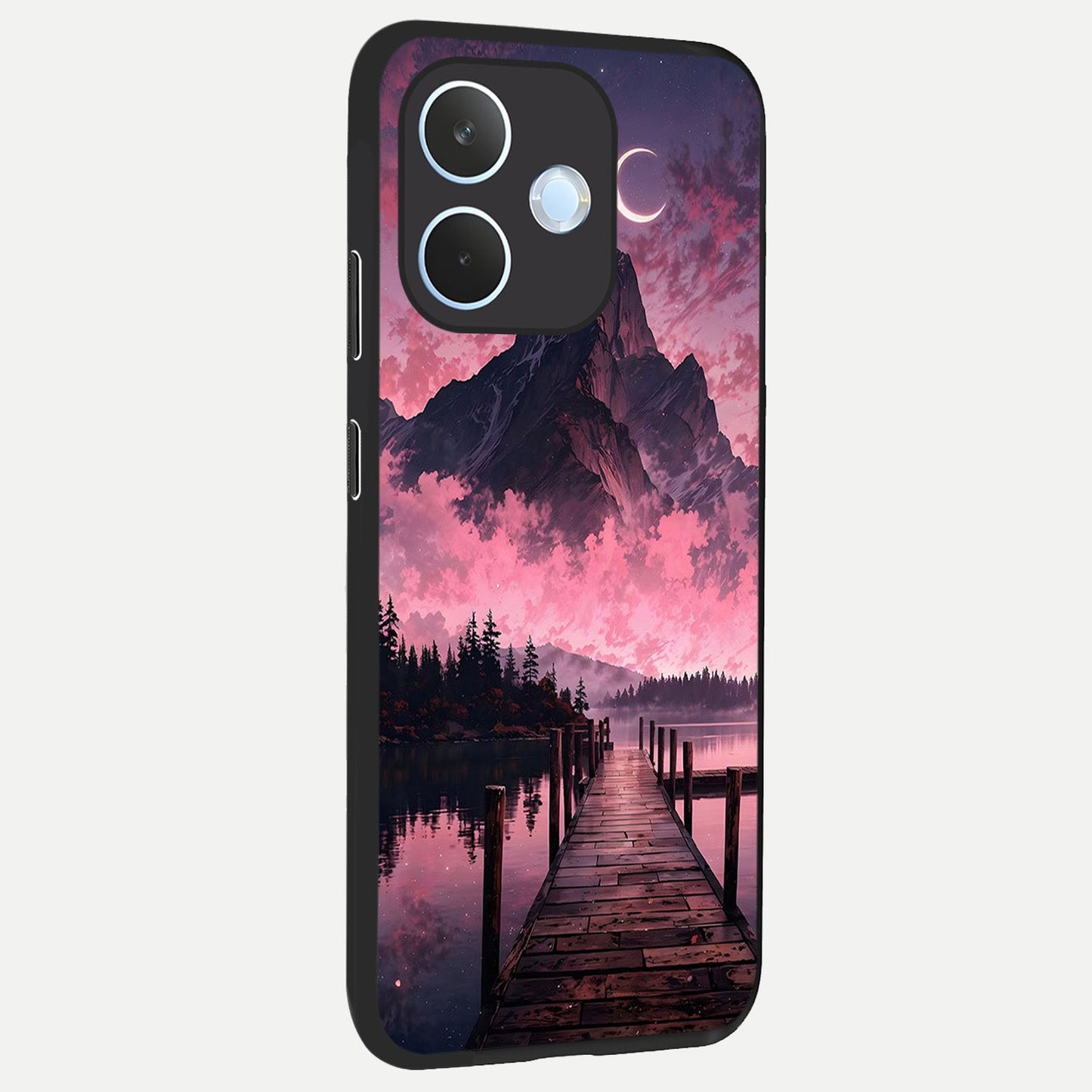 Beautiful Mountain View back cover For Oppo Reno 15 Pro mini slim fit glass case with vibrant aesthetic design