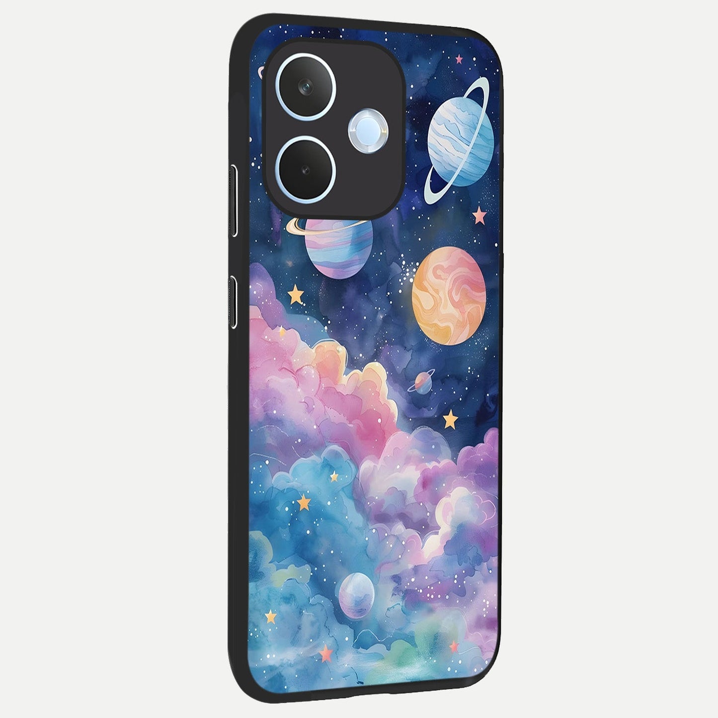 Cosmic Planet Dreams back cover For Oppo Reno 15 Pro mini slim fit glass case with vibrant aesthetic design