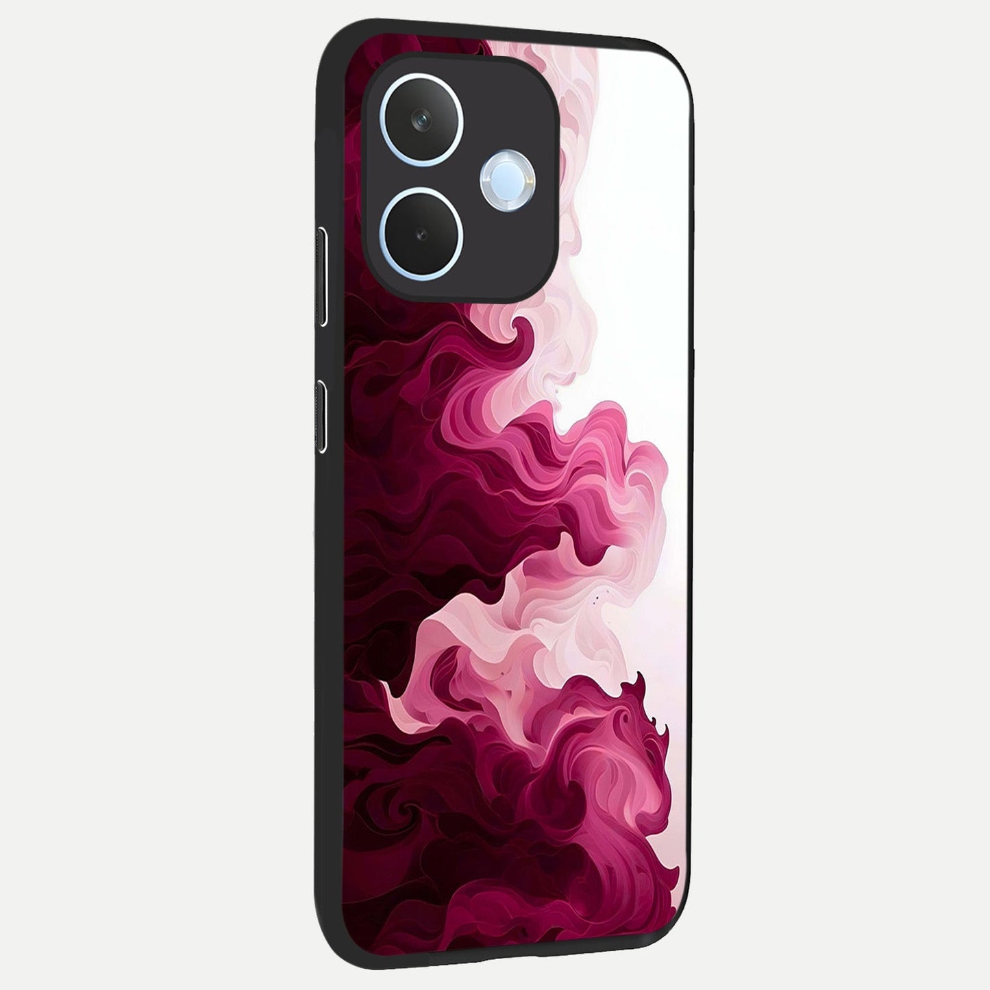 Crimson Wave Flow back cover For Oppo Reno 15 Pro mini slim fit glass case with vibrant aesthetic design