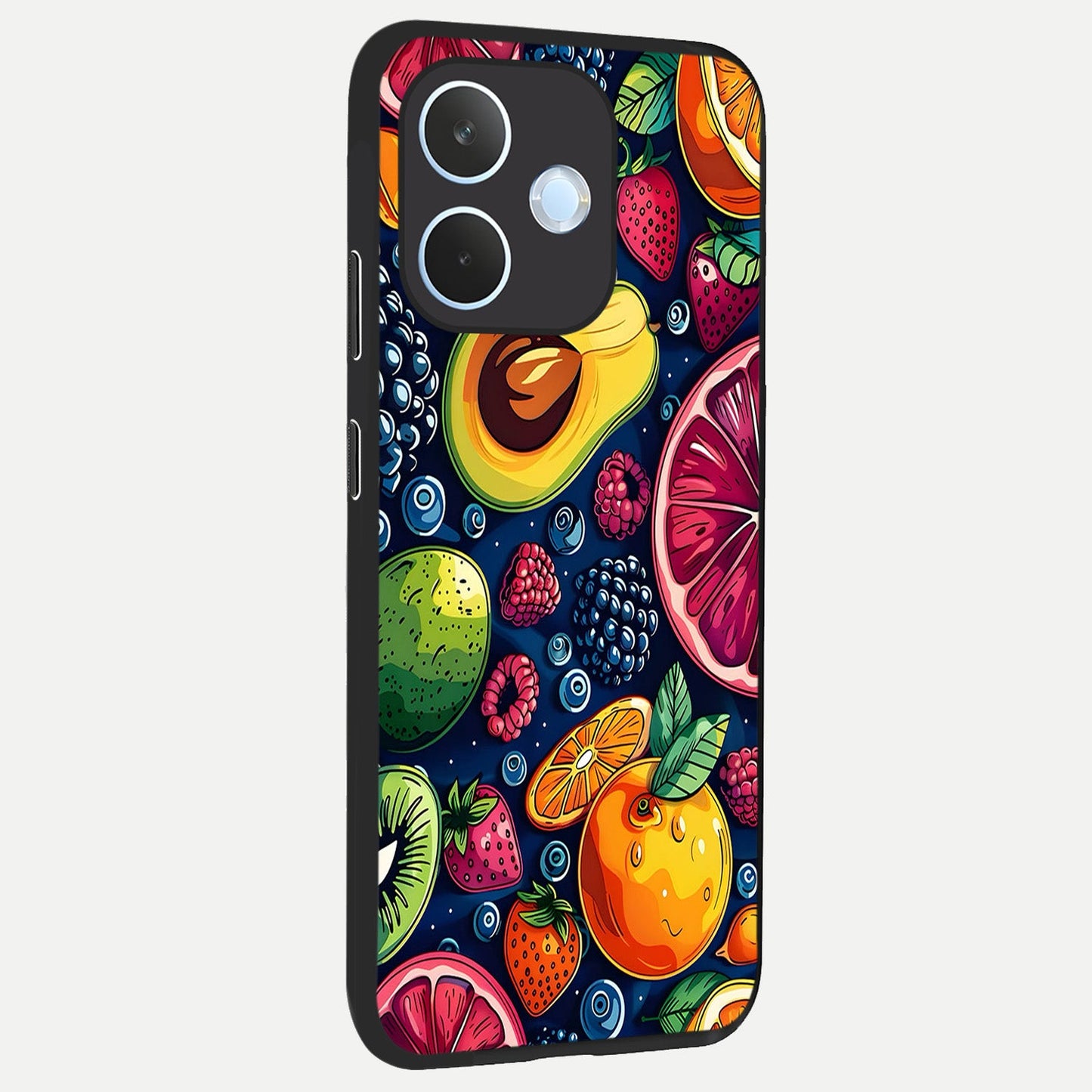 Cute Fruits Art back cover For Oppo Reno 15 Pro mini slim fit glass case with vibrant aesthetic design