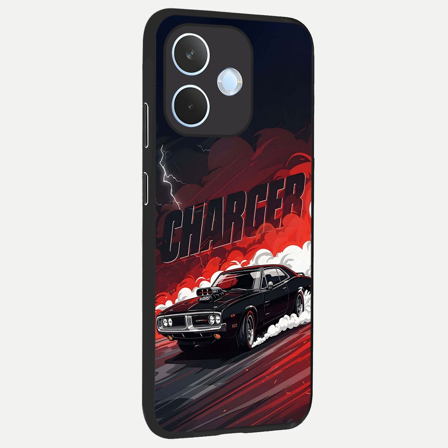 Dark Charger Fury back cover For Oppo Reno 15 Pro mini slim fit glass case with vibrant aesthetic design