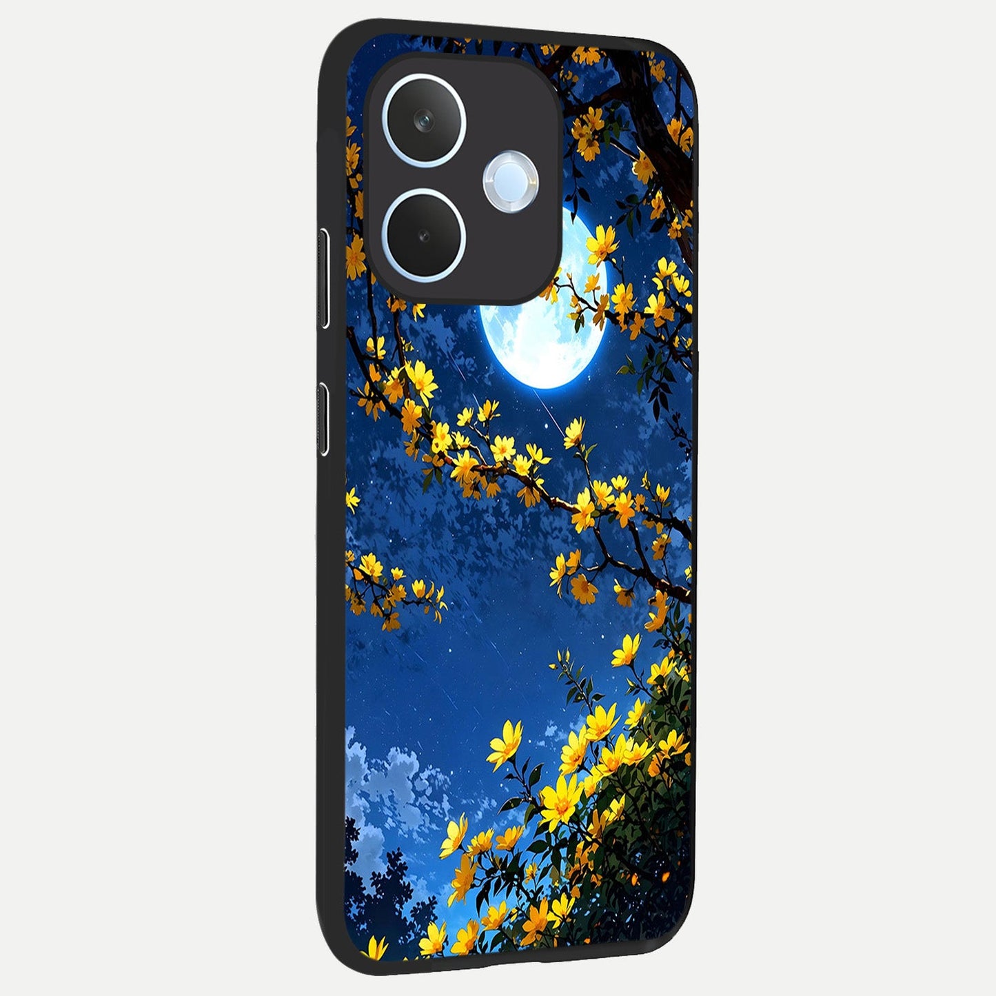 Golden Night Glow back cover For Oppo Reno 15 Pro mini slim fit glass case with vibrant aesthetic design