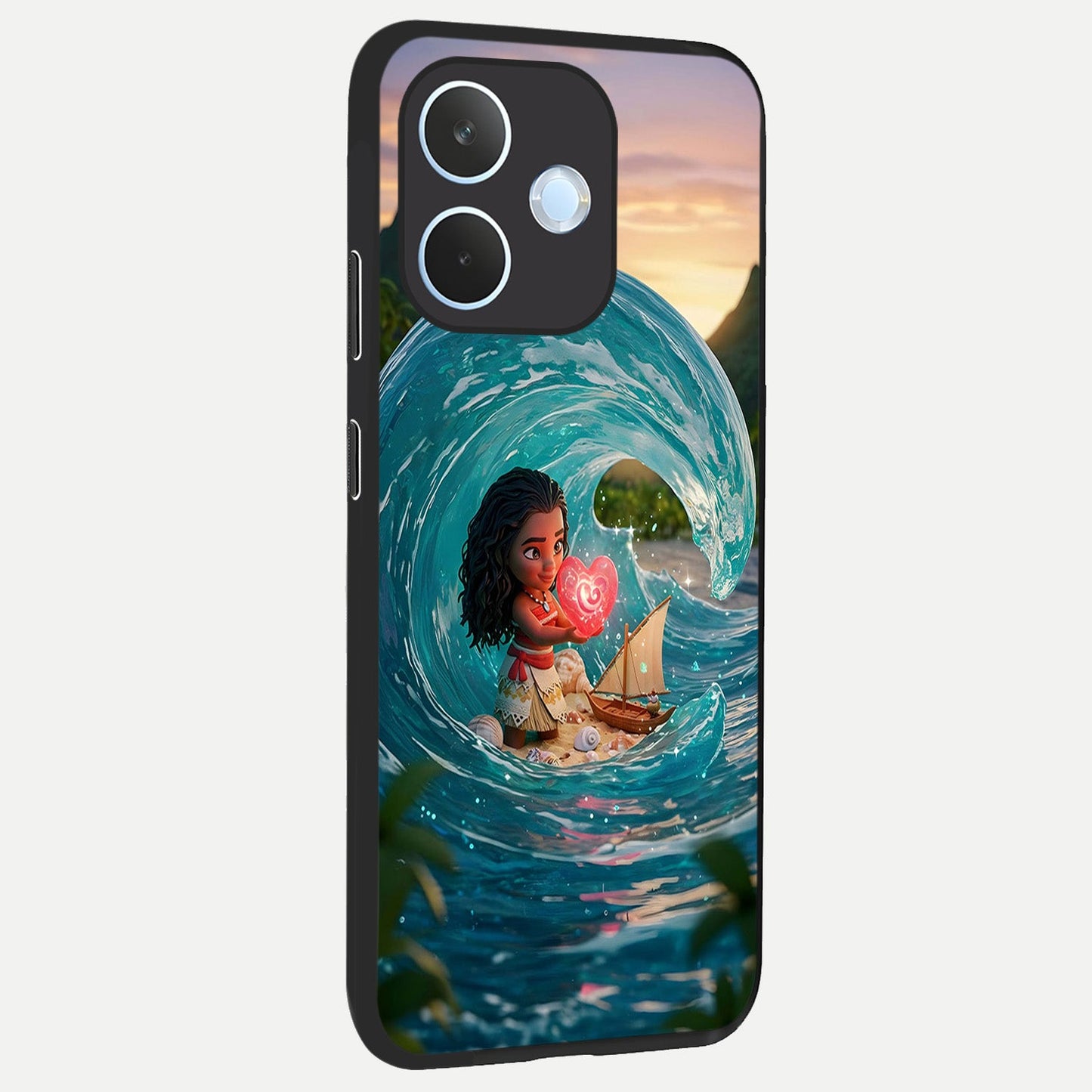 Heart of Ocean back cover For Oppo Reno 15 Pro mini slim fit glass case with vibrant aesthetic design