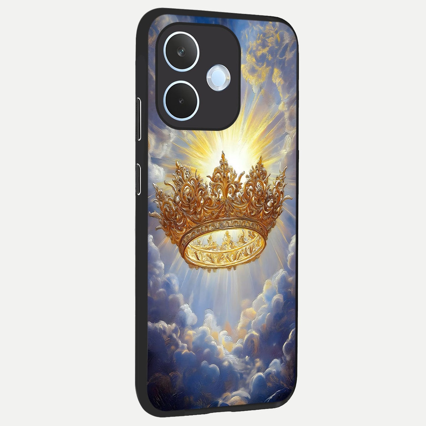 Heavenly Crown Light back cover For Oppo Reno 15 Pro mini slim fit glass case with vibrant aesthetic design