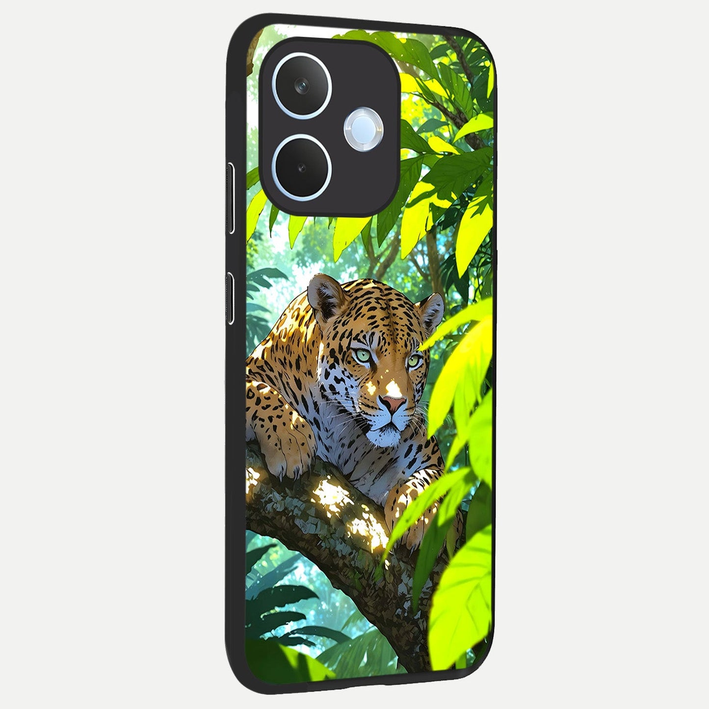 Leopard in Jungle back cover For Oppo Reno 15 Pro mini slim fit glass case with vibrant aesthetic design