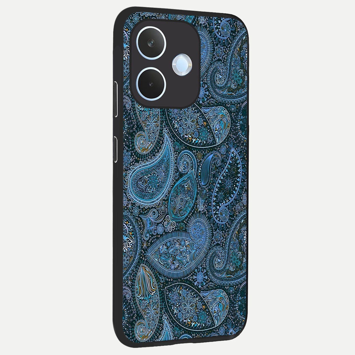 Midnight Paisley Glow back cover For Oppo Reno 15 Pro mini slim fit glass case with vibrant aesthetic design